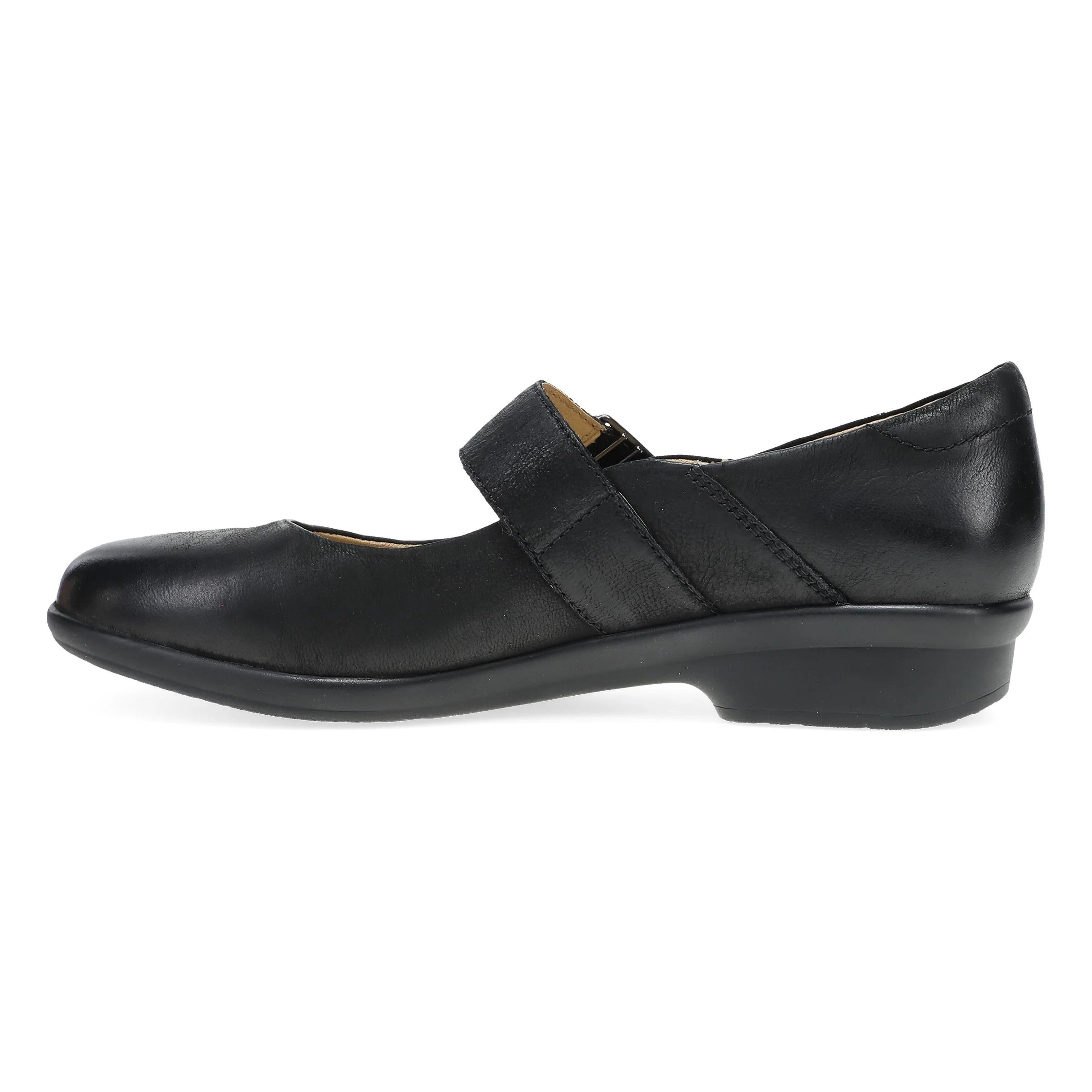 Collette Wide Black Burnished Nubuck