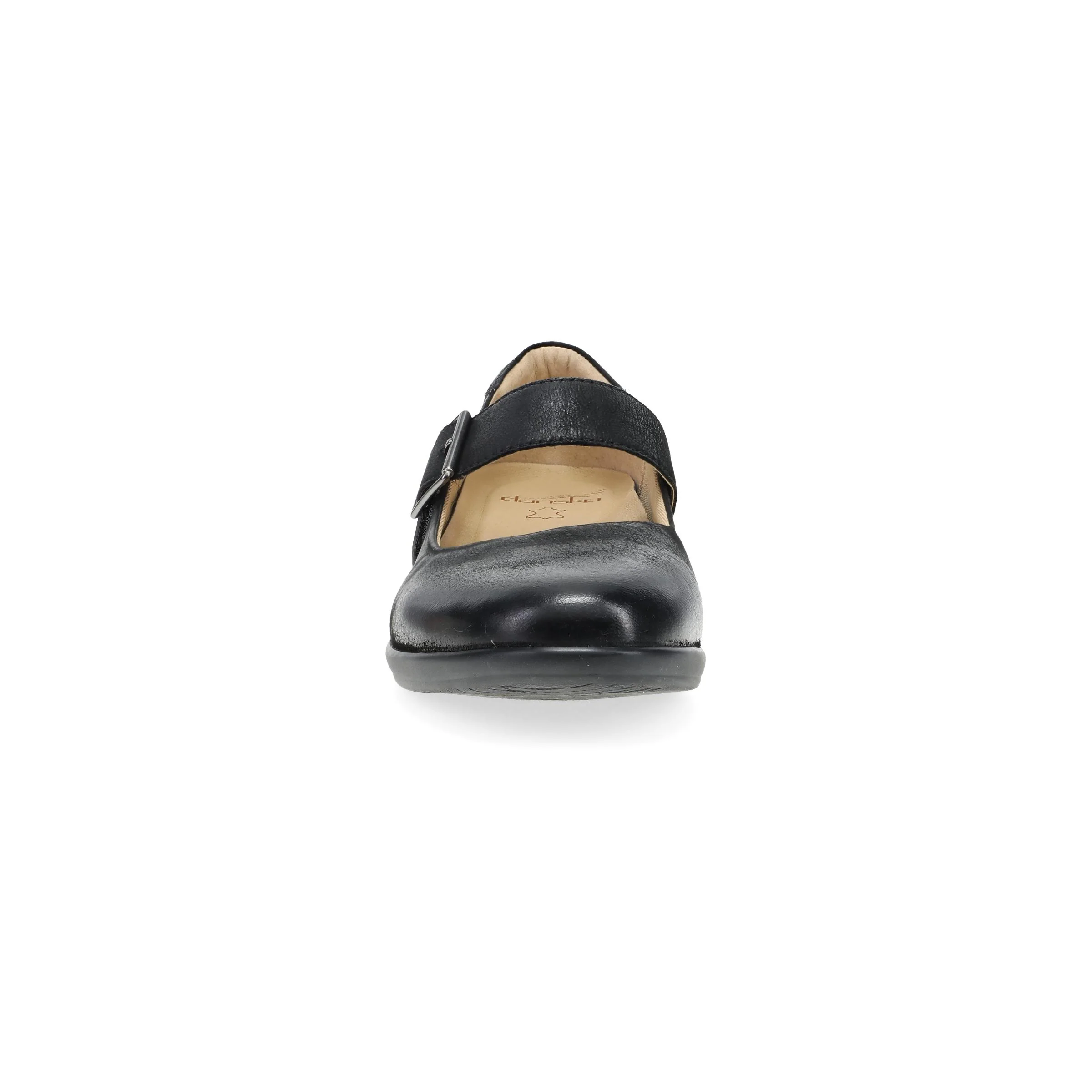 Collette Wide Black Burnished Nubuck